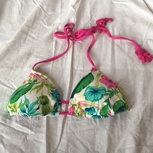 Hollister floral triangle bikini top